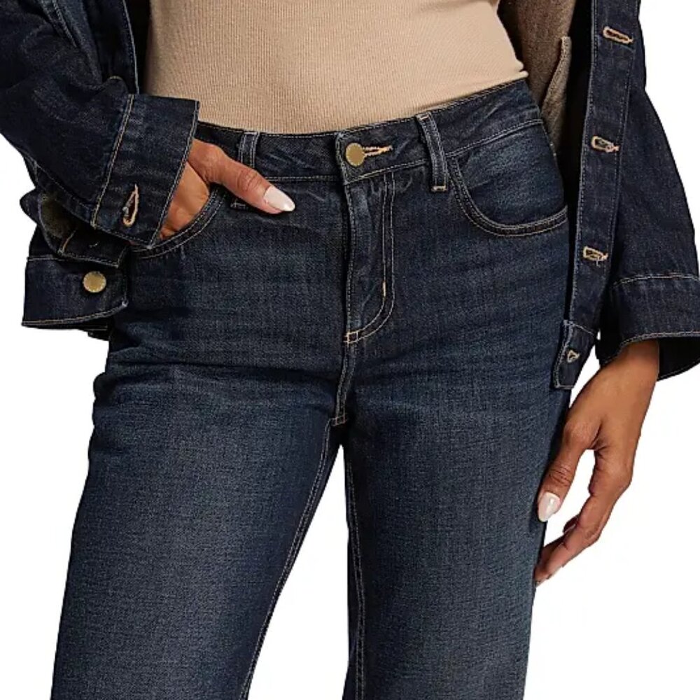 L'AGENCE  Milana Stovepipe Jeans in Grainger (Dark Wash) - Size 25 - Picture 5 of 11